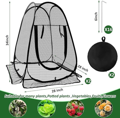2pcs Pop Up Mesh Plant Protectors from Animals, Large Plant Netting Guard Cover - Image 3