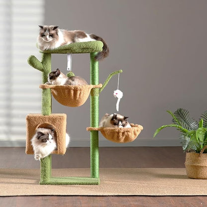 Heybly Cat Tree, 39.4 Inches Cactus Tower Condo - Image 8