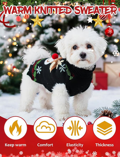 Dog Christmas Sweater, Soft Warm Pet Clothes Coat - Image 4