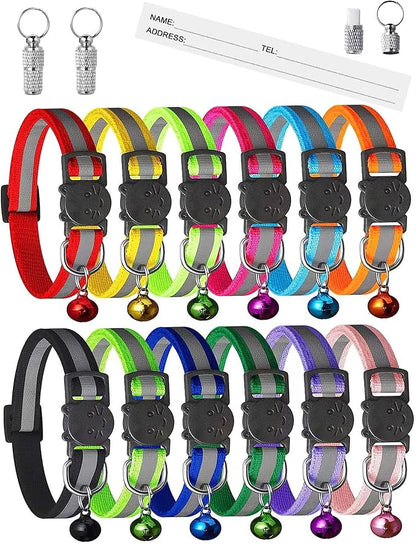 14 Pack Set Kitten Collars Breakaway by ExtodryPremiumCatCollarswithbell