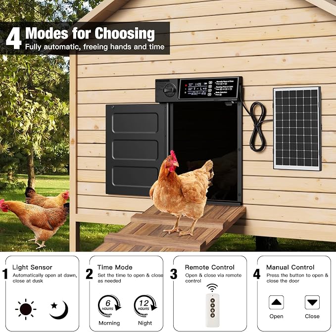 Automatic Chicken Coop Door, Large Size Solar Powered Coop Door - Image 2