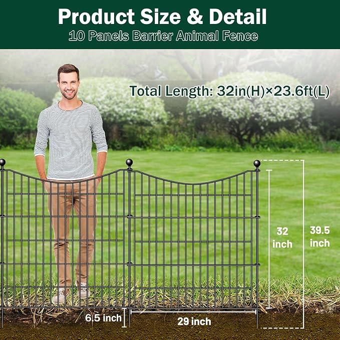 10 Panels Decorative Garden Fence - Image 2