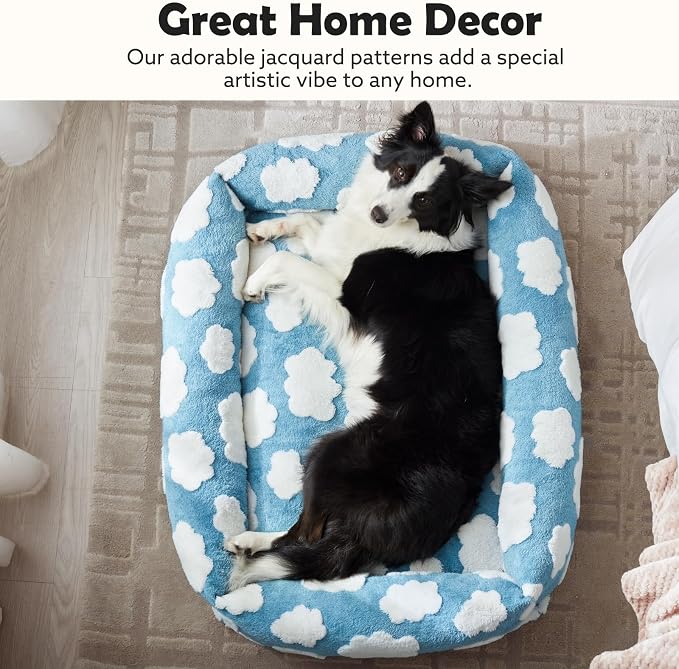 JOEJOY Cute Dog Bed Medium Size Dog, Rectangle Soft Furry Dog Beds - Image 4