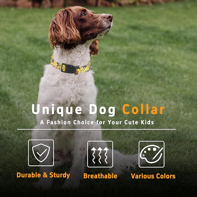 Dog Collar for Boys & Girls, Adjustable Soft Floral Pattern Pet Collar - Image 5