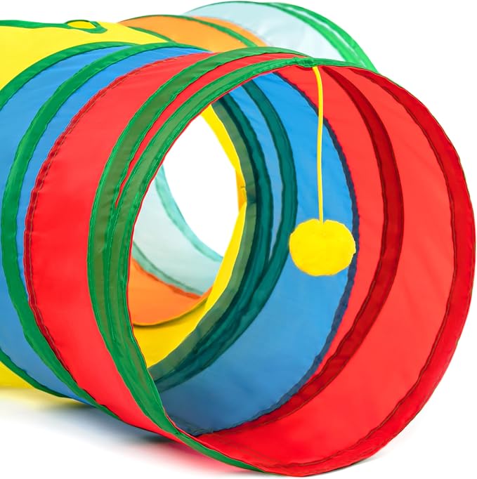 Tempcore Pet Cat Tunnel Collapsible Toy, 3-Way Kitty Tunnel - Image 4