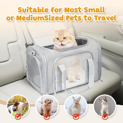 Cat Carrier Soft for Pets Up to 15 Lbs, Cat Travel Bag Soft-Sided - Image 4