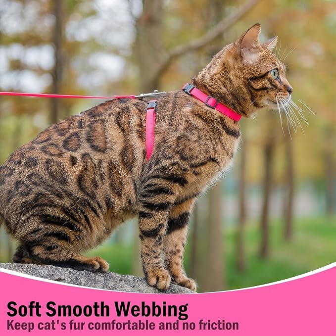 PUPTECK Adjustable Cat Harness and Leash Set Escape Proof Kitten Strap Collar - Image 7