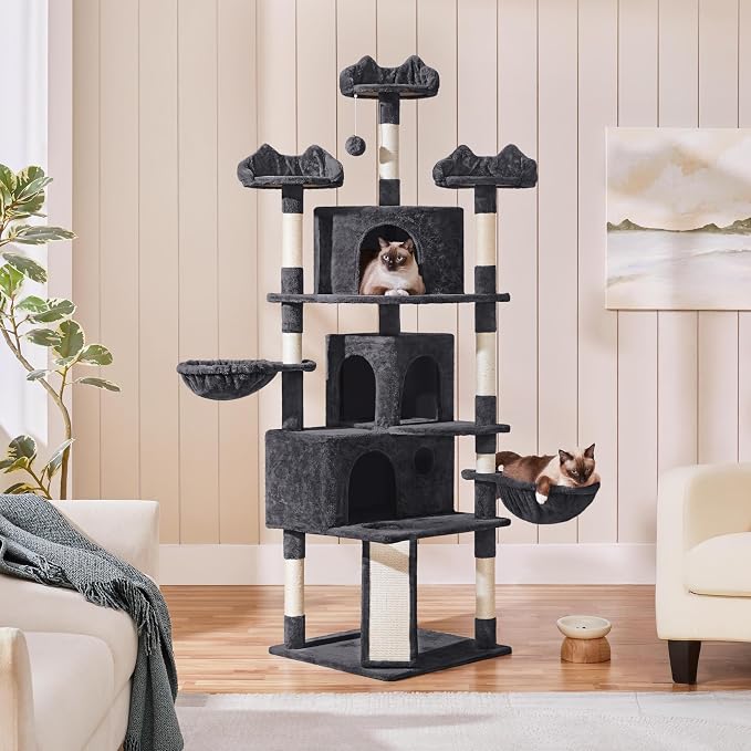 Yaheetech 76.5in Multi-Level Large Cat Tree, Big Cat Tower - Image 2