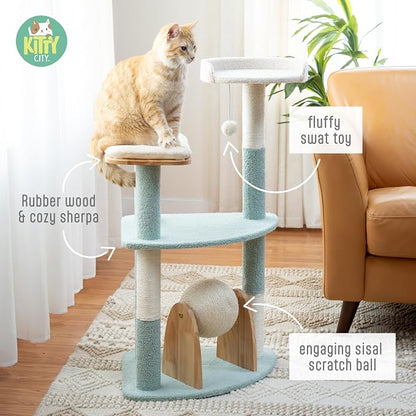 Kitty City Triple Perch Wooden Cat Tower - Image 2