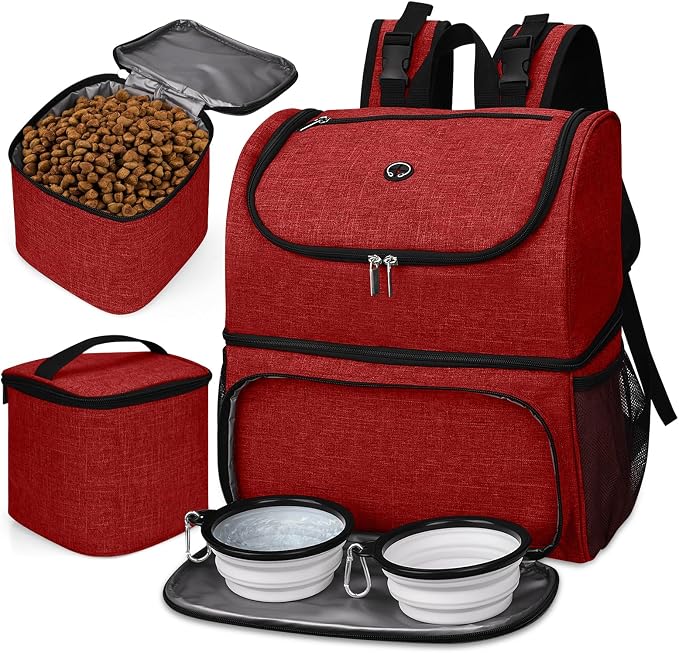 BAGLHER Pet Travel Bag, Double-Layer Pet Supplies Backpack, Pet Travel Backpack by BAGLHER