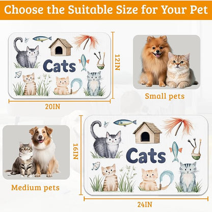 Cats Dog Food Mat, Cute Fun Absorbent Pet Feeding Mat - Image 6