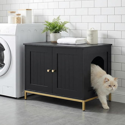 Homhedy Cat Litter Box Enclosure, Cat Washroom Furniture - Image 7