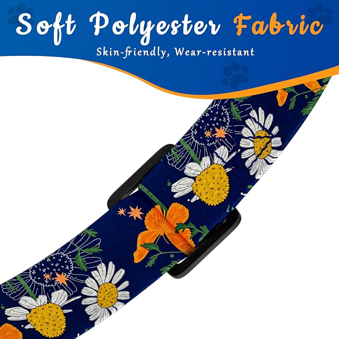 Dog Collar with Butterflies Print, Daisy Boys Girls Puppy Collar - Image 4