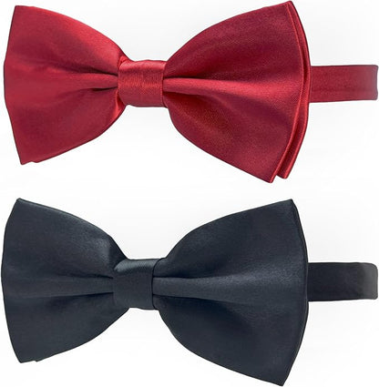 Dog Bow Ties for Large Dogs, KOOLMOX Wine Red Adjustable Dog Collar Bow Tiefor by Koolmox