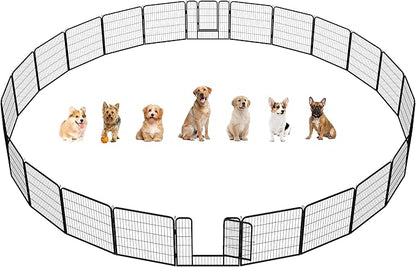 Yaheetech Dog Playpen Outdoor, 32 inch 24 Panels Dog Pen Indoor Heavy Duty by Yaheetech