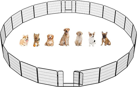 Yaheetech Dog Playpen Outdoor, 32 inch 24 Panels Dog Pen Indoor Heavy Duty by Yaheetech
