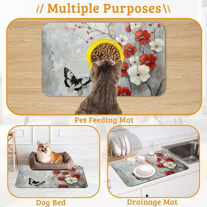 ButterflyFlowers Dog Cat Food Mat - Image 7