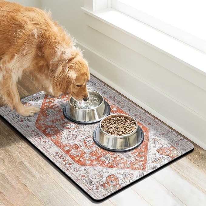 Dog Food Mats for Floors Absorbent, Pet Cat Food Mat - Image 2