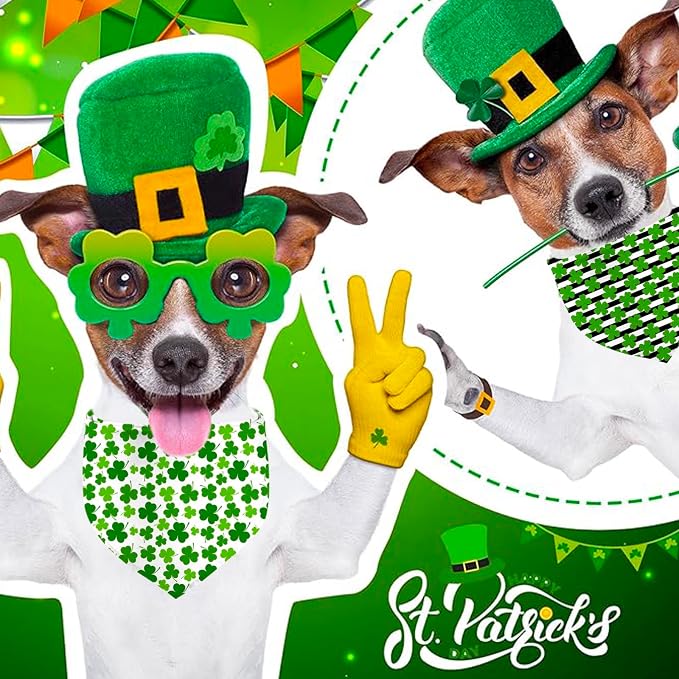 St. Patrick's Day Dog Bandana, 2 Pack Adjustable Holiday Party Pets Saint - Image 2