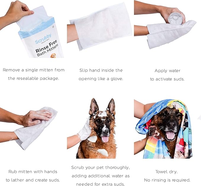 ScrubbyPet No Rinse Pet Wipes- Use Pet Bathing, Pet Grooming Pet Washing - Image 3