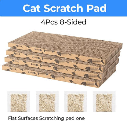 Mini Cat Scratching Board 4pcs Brown Cardboard Cat Scratcher Scratch Pad - Image 3