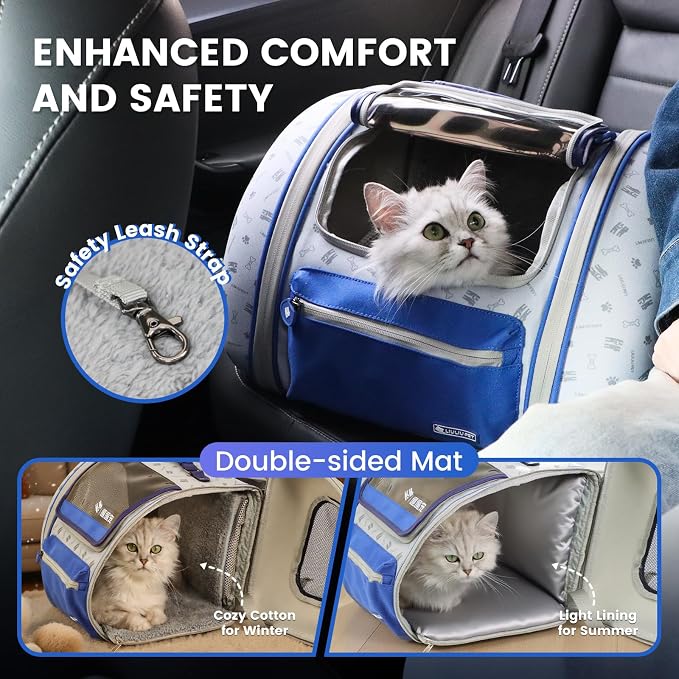 Cat and Dog Backpack Carrier, Foldable Breathable Pet Carrier Backpack - Image 7
