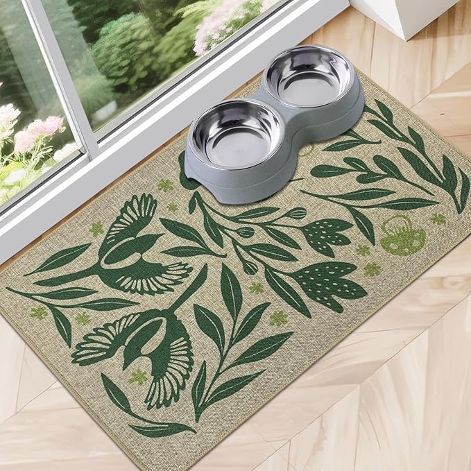 SHIYUE Dog Food Mats for Floors, Absorbent Cat Bowl for Food and Water by LovingLifeGifts