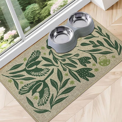 SHIYUE Dog Food Mats for Floors, Absorbent Cat Bowl for Food and Water by LovingLifeGifts