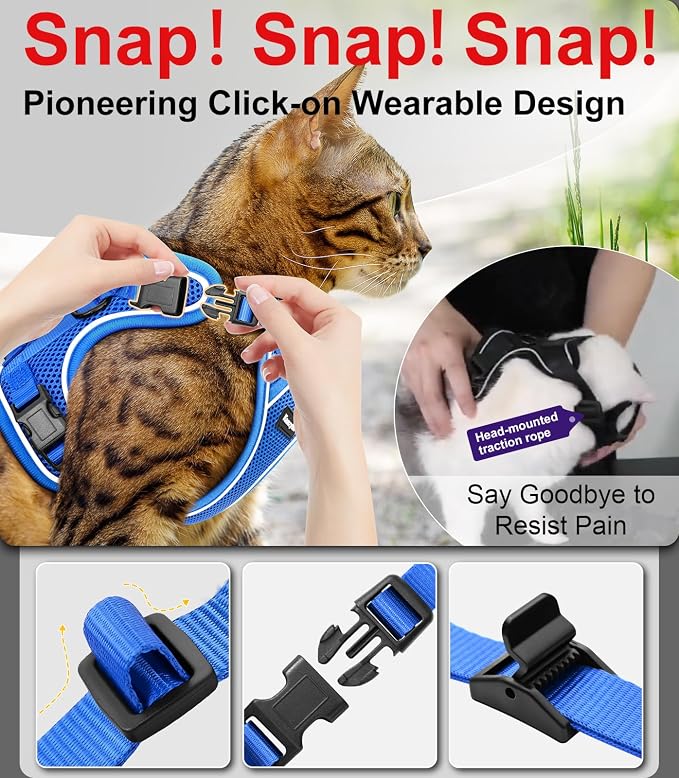 Cat Harness and Leash for Walking Escape Proof Soft Adjustable Cat Leash - Image 4