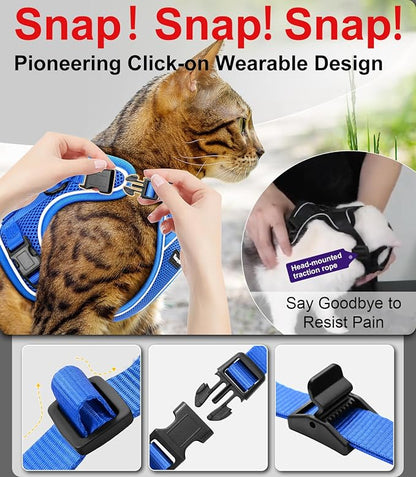 Cat Harness and Leash for Walking Escape Proof Soft Adjustable Cat Leash - Image 4