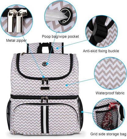 BAGLHER Pet Travel Bag, Double-Layer Pet Supplies Backpack, Pet Travel Backpack - Image 3