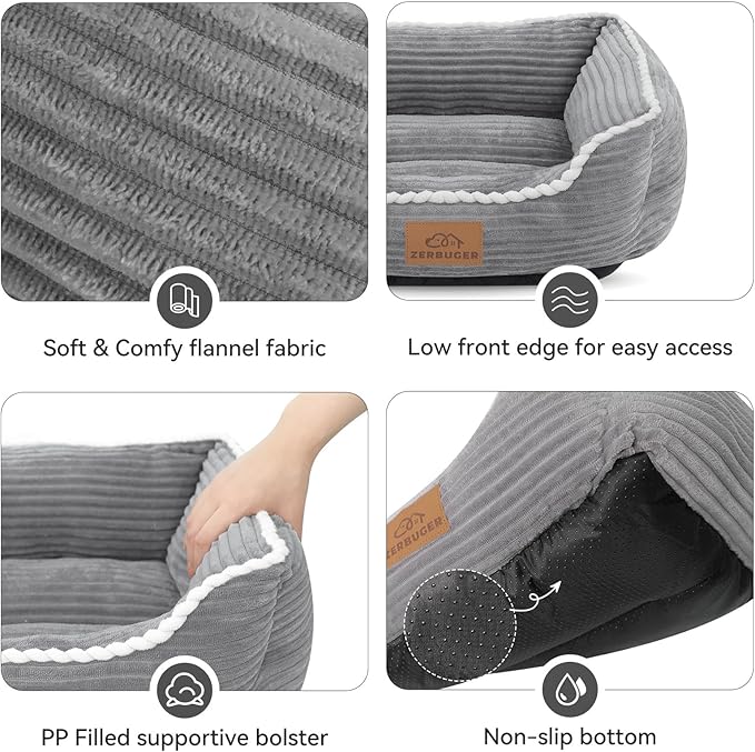 Cat Dog Bed for Pets, Rectangle Pet Bed Gift for Puppy and Kitten, Machine - Image 3