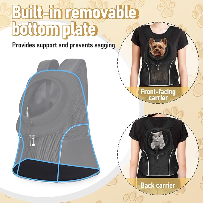 WOYYHO Pet Dog Carrier Backpack Small Dog Front Backpack Ventilated Mesh Dog - Image 5
