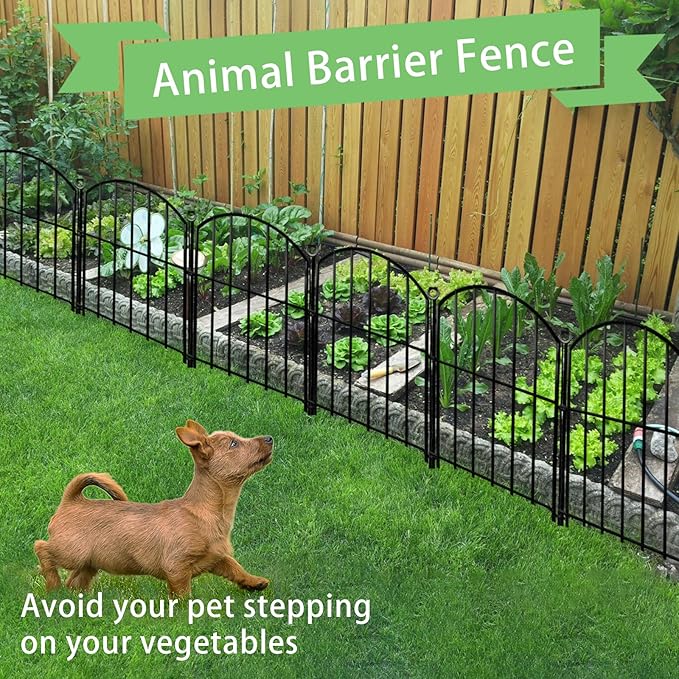 Decorative Garden Fence 17in x30ft, 30 Pack Rustproof Metal No Dig Fence Animal - Image 4