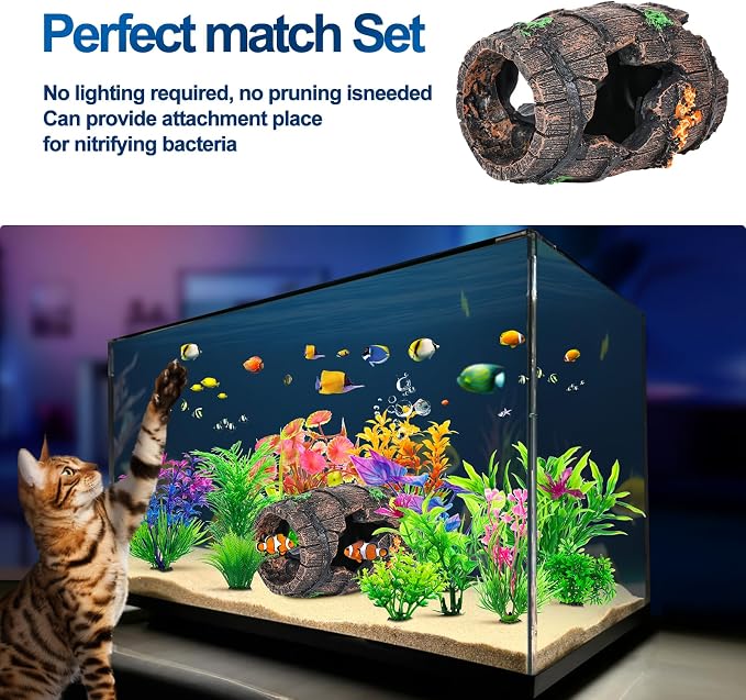 CousDUoBe Fish Broken Barrel Decor Fish Tank Decorations Betta Fish Tank - Image 3