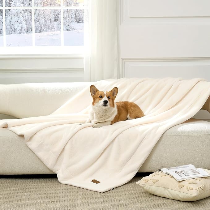 Waterproof Pet Blanket, Ultra Soft Luxury Faux Fur Throw Blanket by COZYKISS