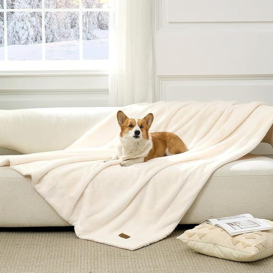 Waterproof Pet Blanket, Ultra Soft Luxury Faux Fur Throw Blanket by COZYKISS