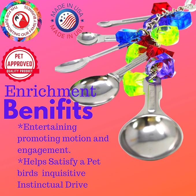 Bonka Bird Toys 1969 Spoon Delight Medium Large Parrot Bird Toy African Grey - Image 3