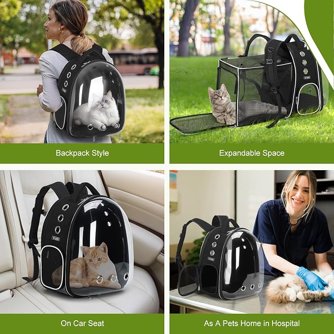 Lekereise Cat Backpack Carrier, Expandable Large Space Cat Bubble Backpack - Image 6