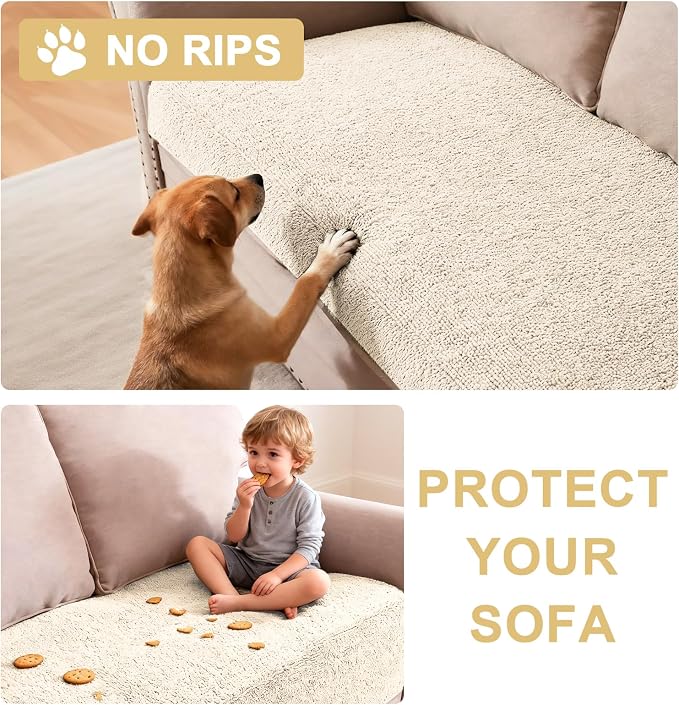 H.VERSAILTEX Non Slip Pet Couch Cover Chenille Dog Bed Protector Thick Soft - Image 8