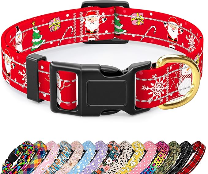 Reflective Dog Collar, Cute Christmas Style Dog Collars by TMOODEL