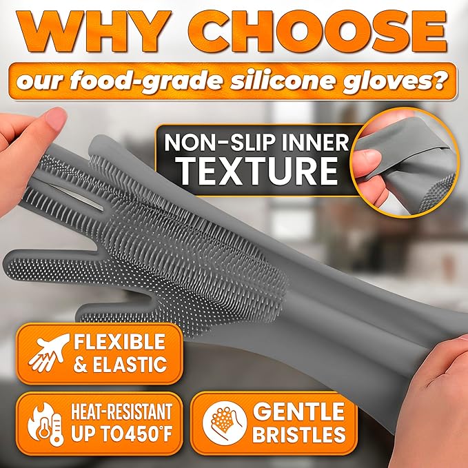 ALPENKOK Silicone Dish Gloves - Image 3