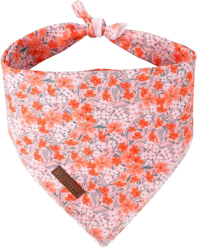 Summer Dog Bandana, UP URARA PUP Orange Bandana by UPURARAPUP
