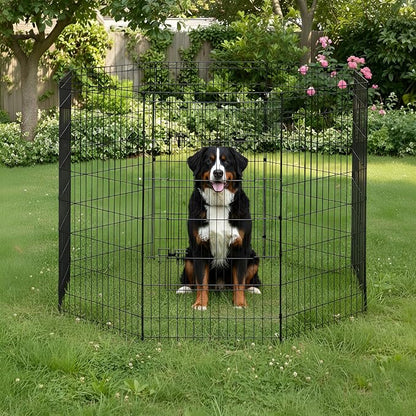 FDW 48 Inch Dog Pen 8 Panel Dog Playpen Indoor Outdoor Metal Puppy Pet Fence - Image 2