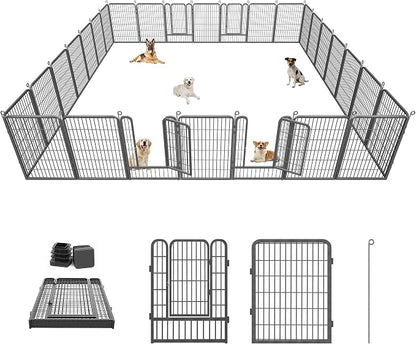 Dog Playpen 40 inch Dog Fence for Outdoor Indoor Use Heavy Duty Metal Dog Pen by Jhsomdr