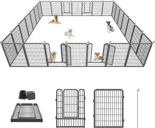 Dog Playpen 40 inch Dog Fence for Outdoor Indoor Use Heavy Duty Metal Dog Pen by Jhsomdr