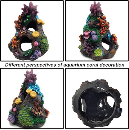Tfwadmx Aquarium Coral Decoration Resin Fish Tank Hiding Mountain Cave Betta - Image 5