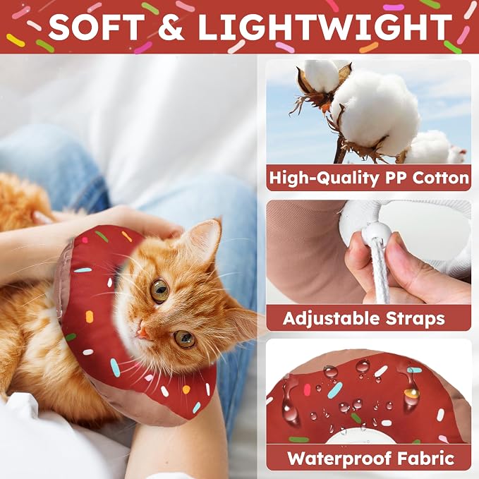 Cat Cone Collar Soft, Waterproof Cat Recovery Collars Spay Cones to Stop - Image 3