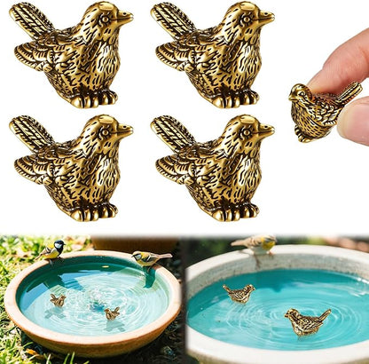 4 Pcs Mini Bird Shape Copper Bath Disk Ornaments Copper Bird Bath Purification by Unknown