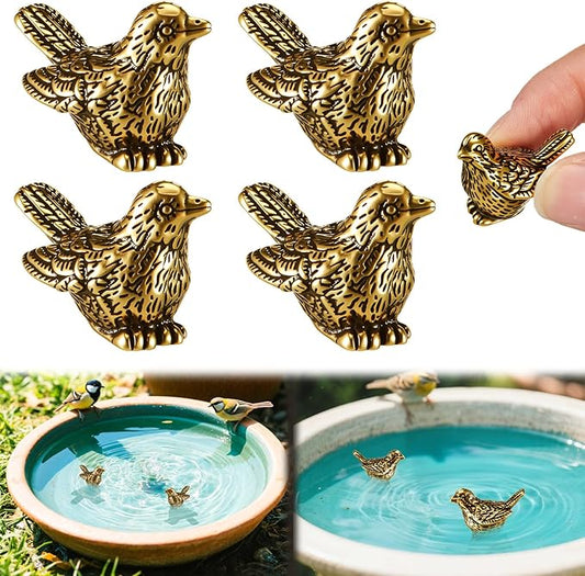 4 Pcs Mini Bird Shape Copper Bath Disk Ornaments Copper Bird Bath Purification by Unknown